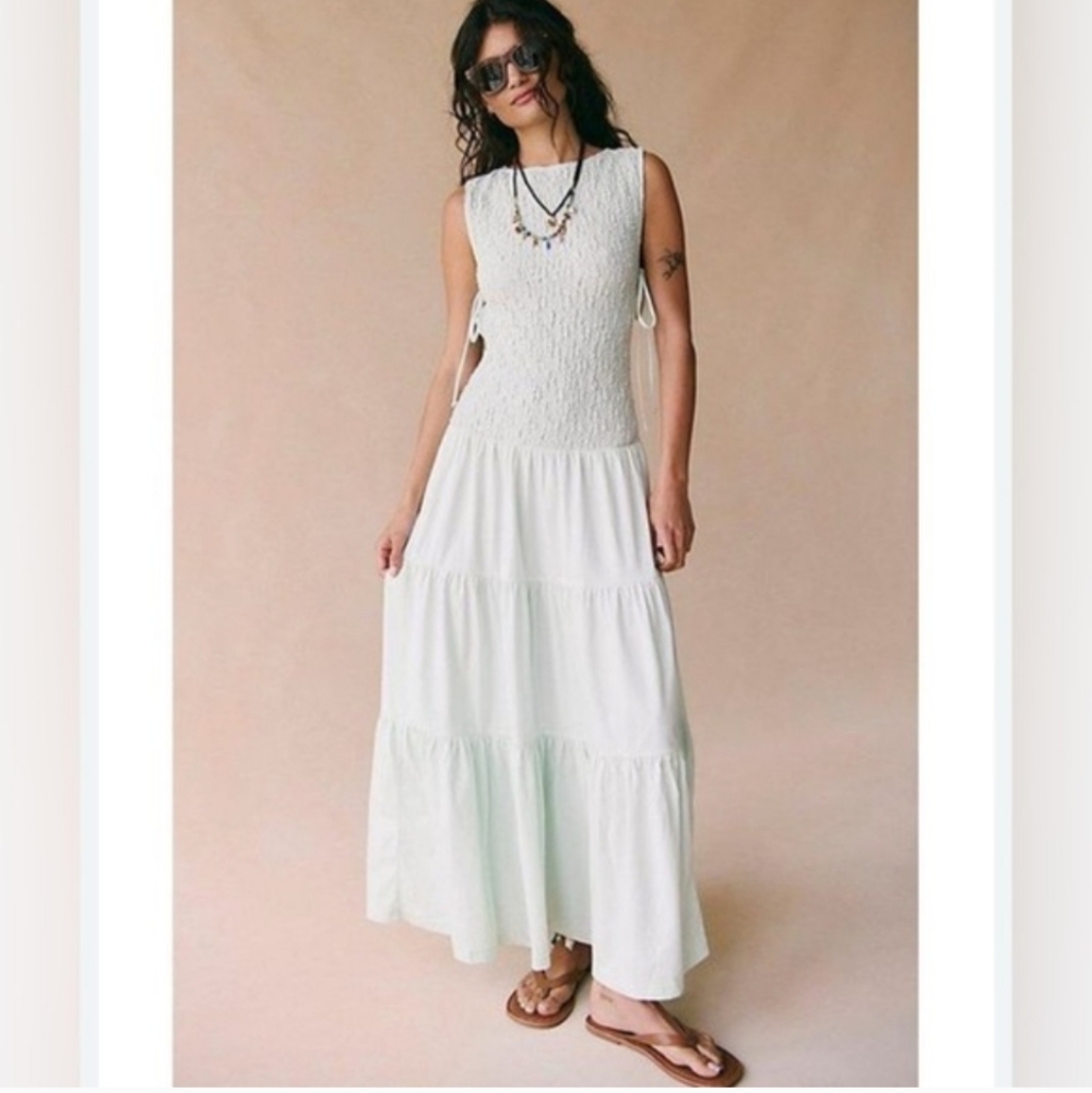 NEW Free People Sterling Maxi Dress in Size XS In Soft Flower Blue